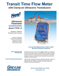 Thumbnail of document Brochure - TTFM 1.0 Transit Time Flowmeter